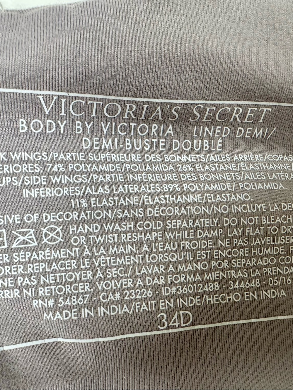 Victoria's Secret Body by Victoria Lined Demi Bustier Bra 34D - Picture 8 of 8